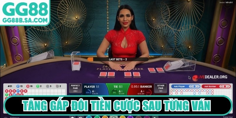 Tăng gấp đôi tiền cược sau từng ván để gặt hái tỷ lệ thưởng