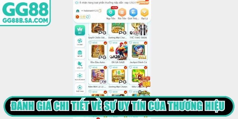 Đánh giá chi tiết về sự uy tín của thương hiệu giải trí GG88