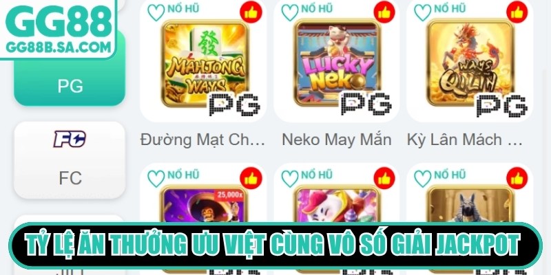 Tỷ lệ ăn thưởng slot ưu việt cùng vô vô số giải Jackpot khổng lồ