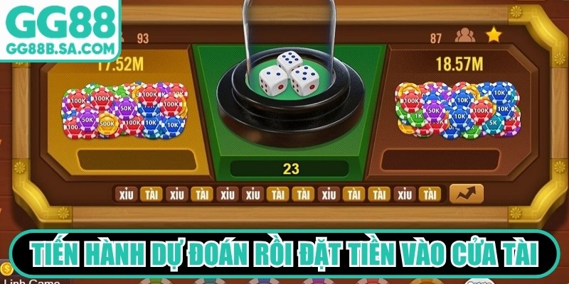 Tiến hành dự đoán rồi đặt tiền vào cửa Tài, Xỉu, Hòa siêu cuốn hút